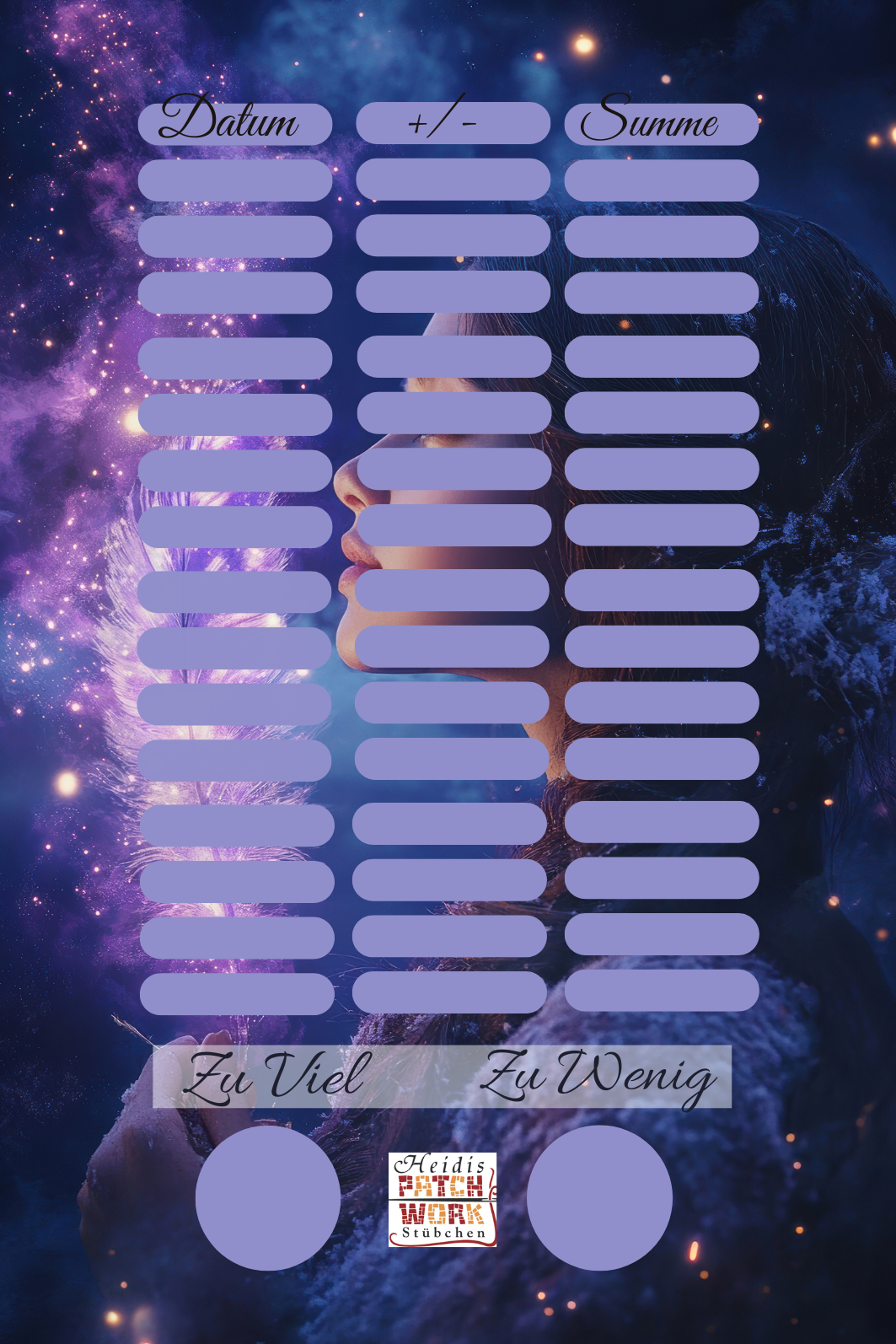 Purple Lights Frau Einheftchallenge A7
