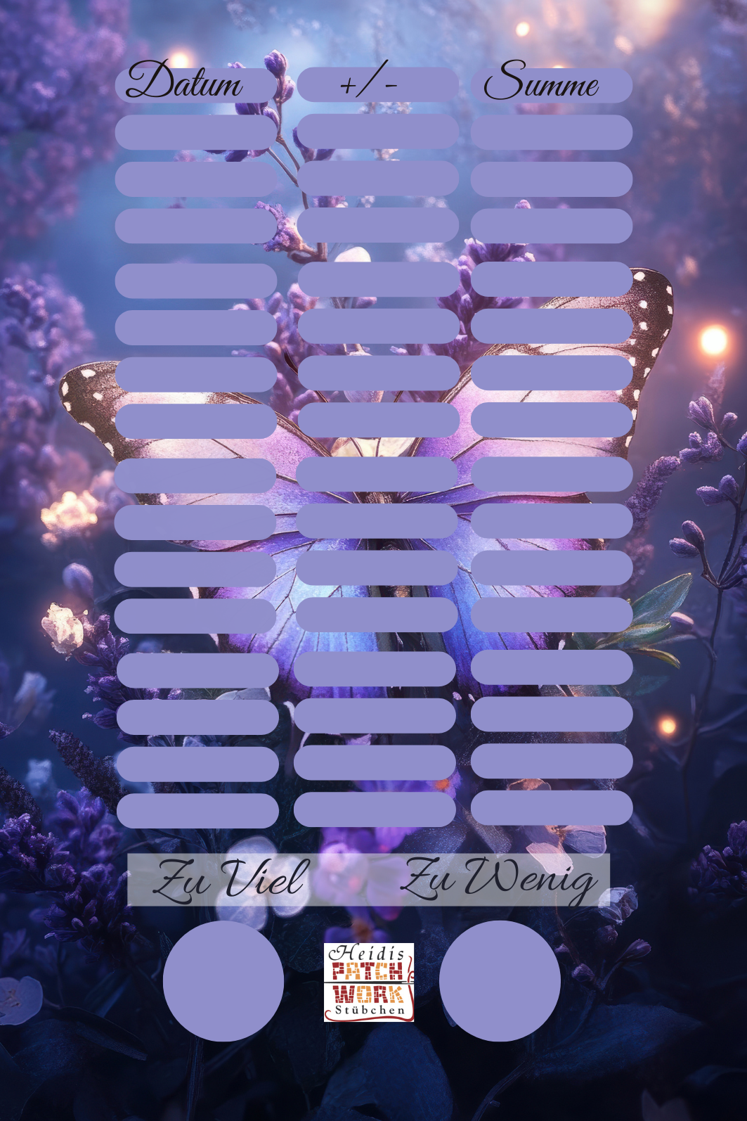 Purple Lights Schmetterling Einheftchallenge A7