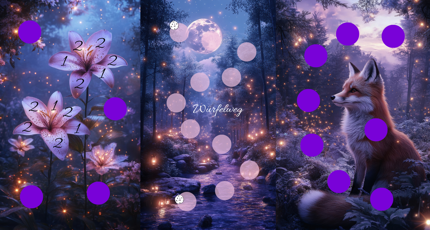 Purple Lights 3er Klappkarte A7