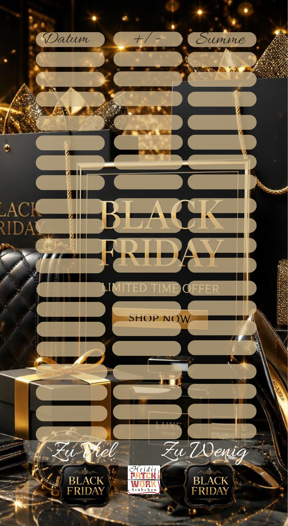 Black Friday Jahreschallenge