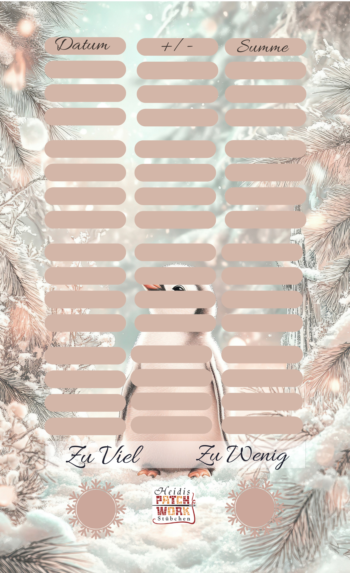 Winter Animals Jahreschallenge A6