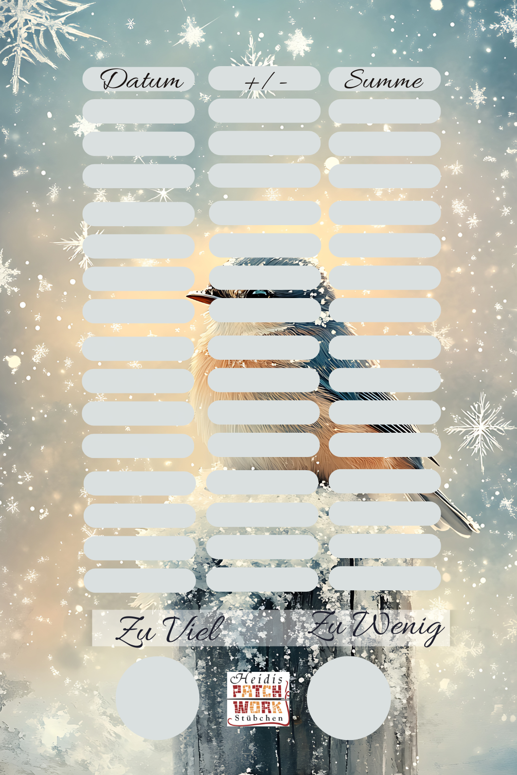 Winterzeit Vogel Einheftchallenge A7