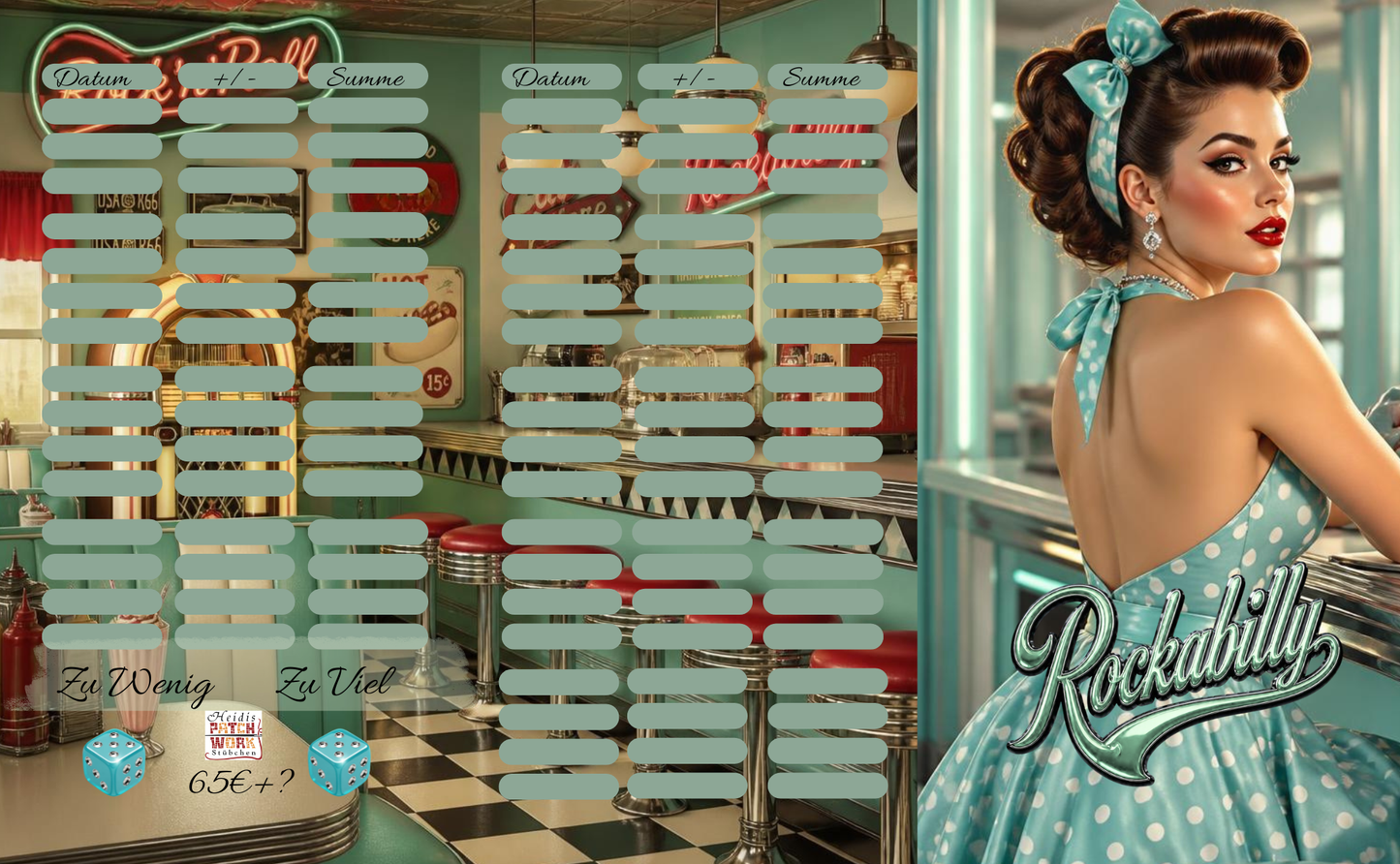 Rockabilly Diner 3er Klappkarte Das Farbenspiel