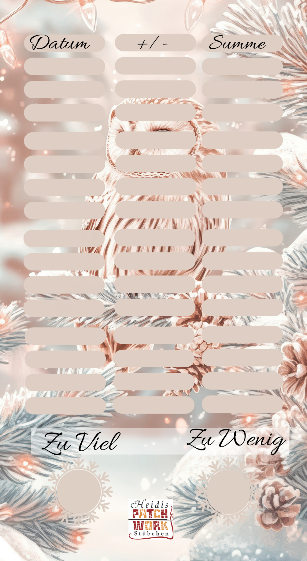 Winter Animals Eule Einzelchallenge A6