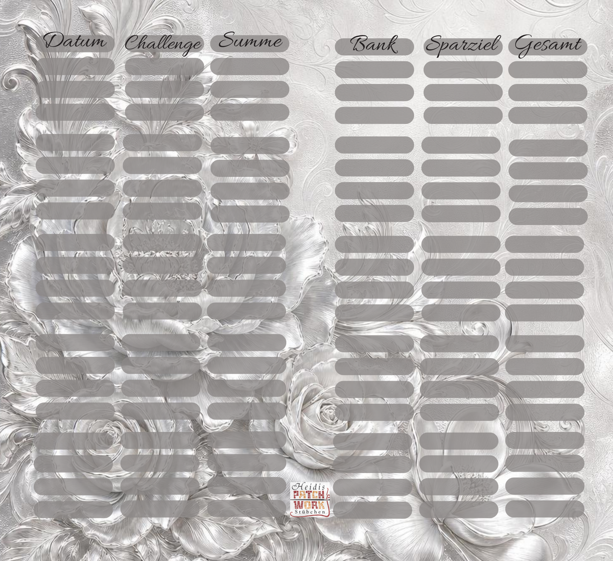 Silver Flowers Einleger als 2er Klappkarte