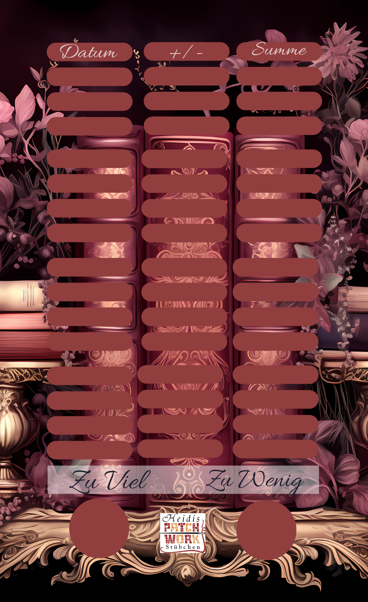 Books Rubbel Einheftchallenge A6