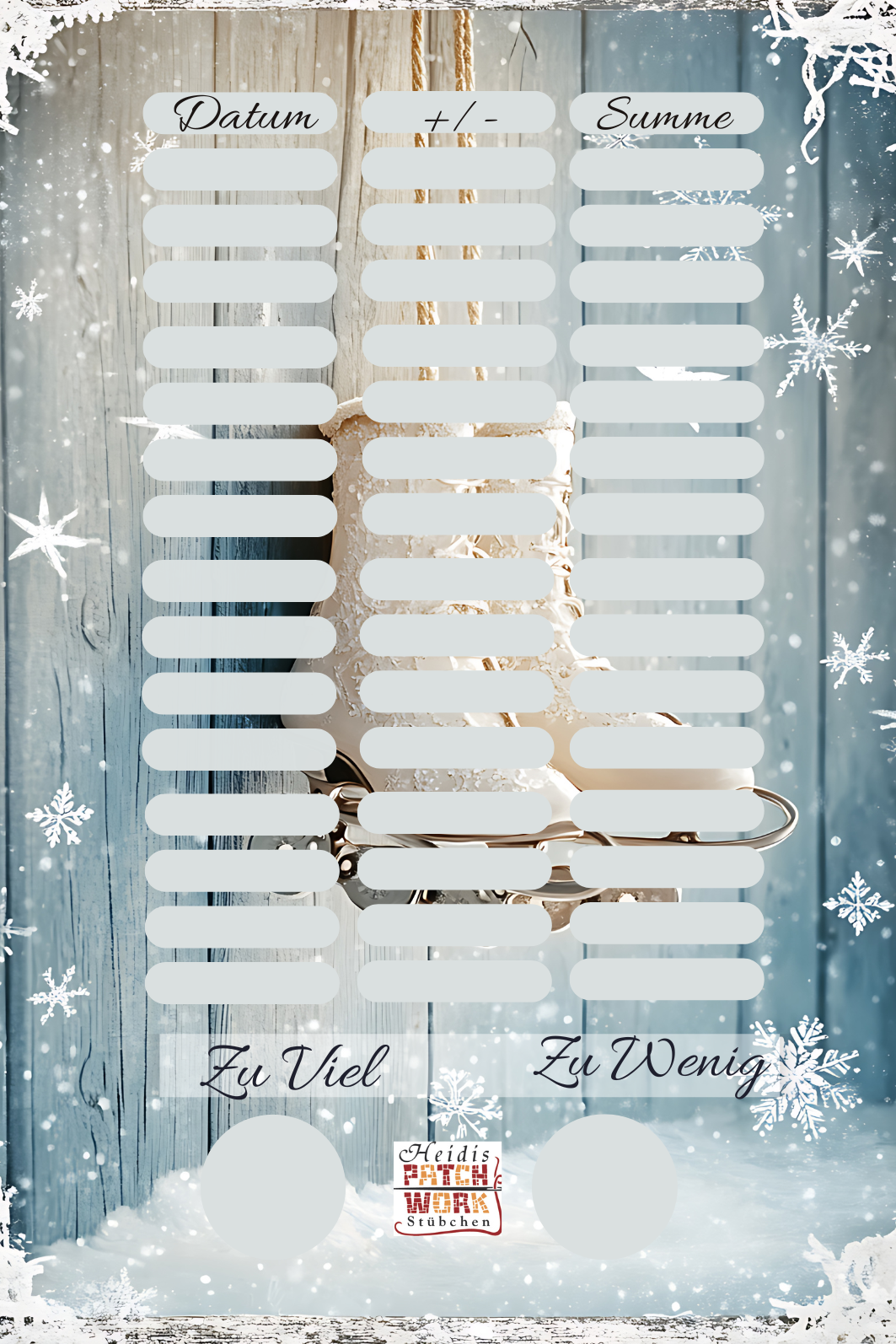 Winterzeit Schlittschuhe Einheftchallenge A7