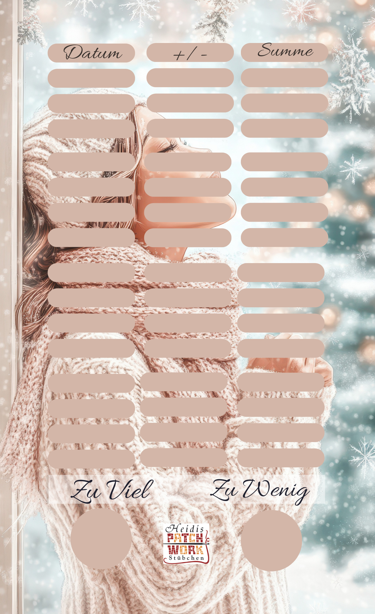 White Christmas Frau Einheftchallenge A6