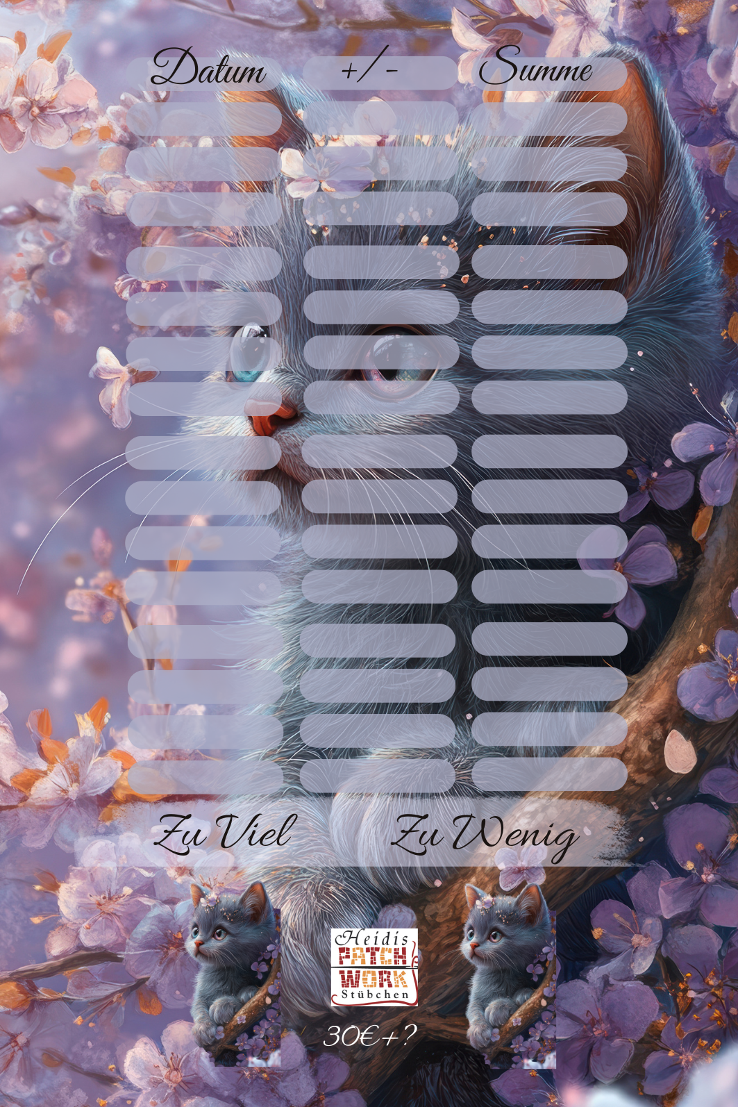 Flower Animals A7 Einheftchallenge katze
