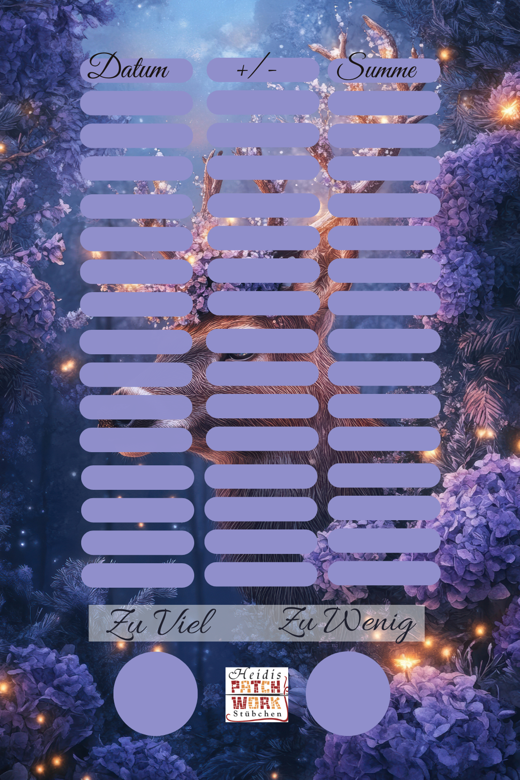Purple Lights Hirsch Einheftchallenge A7