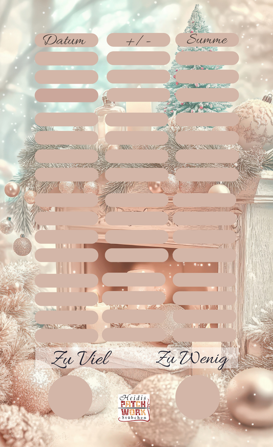 White Christmas Kamin Einheftchallenge A6