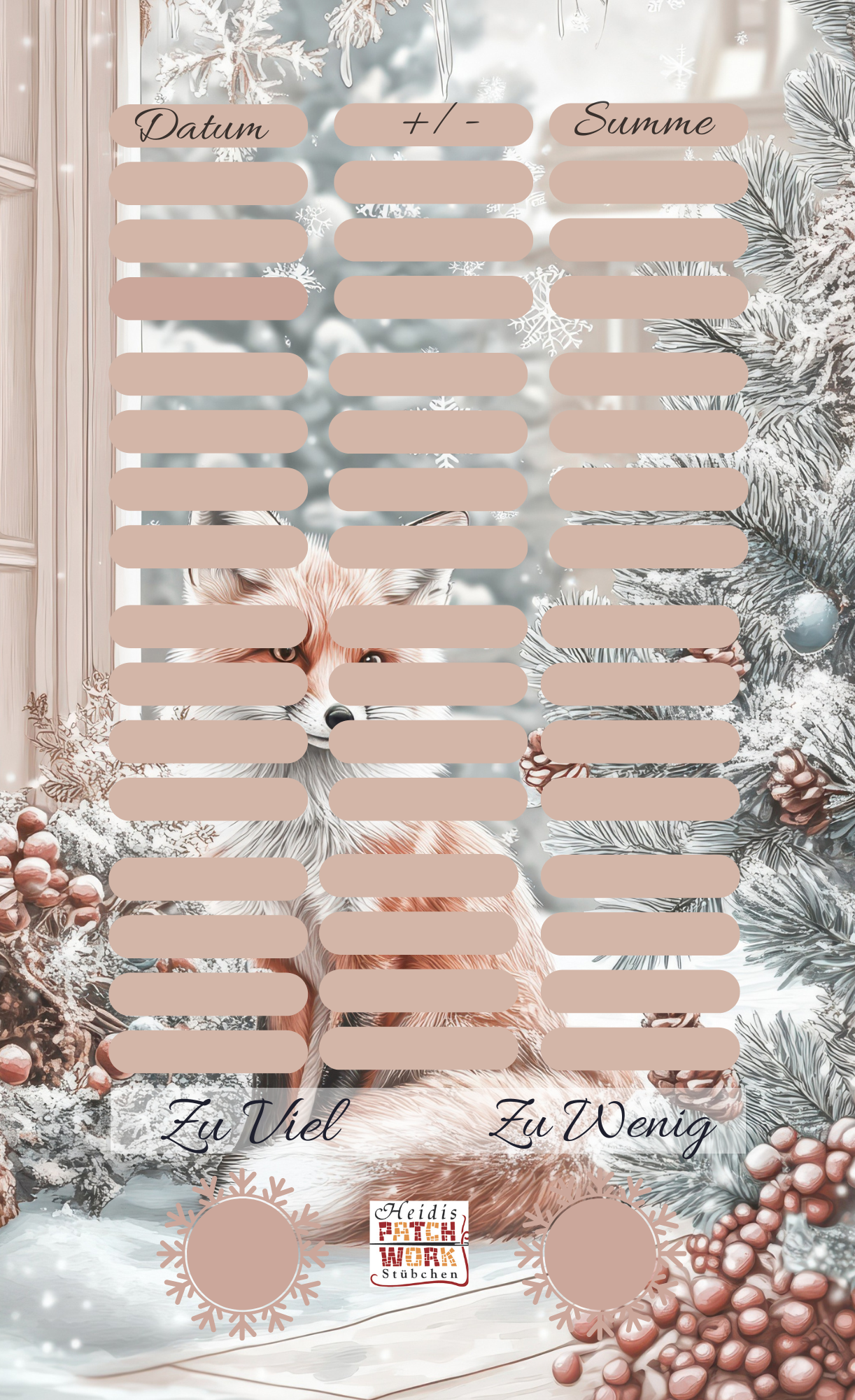 Winter Animals Fuchs Einheftchallenge A6
