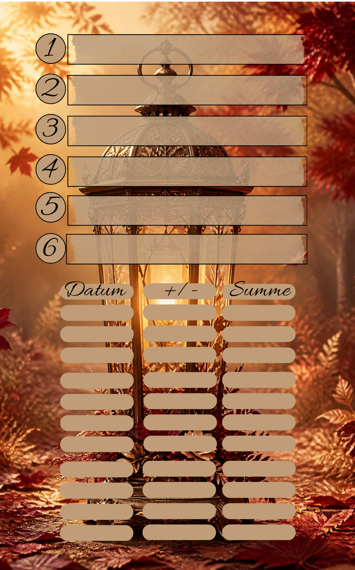Golden Autumn Register 1-6