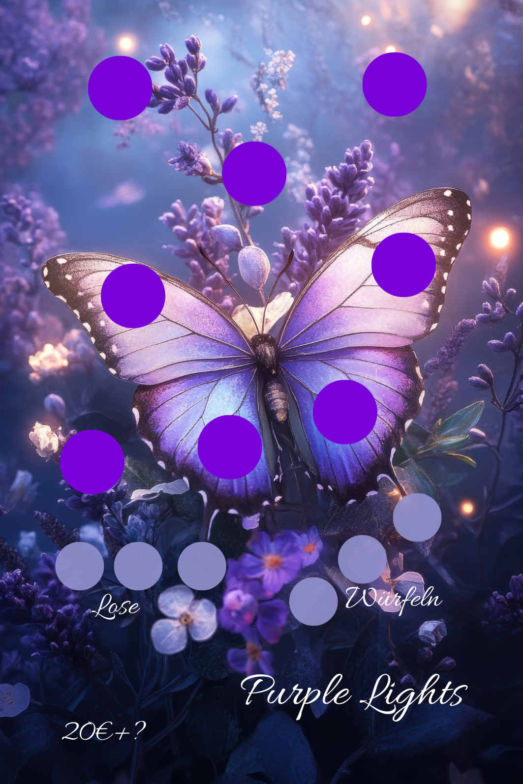Purple Lights Schmetterling Einheftchallenge A7