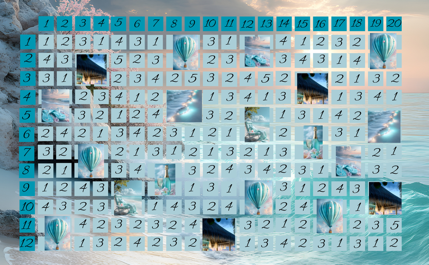 A6 Summer Time Big Bingo Doppel Klappkarten