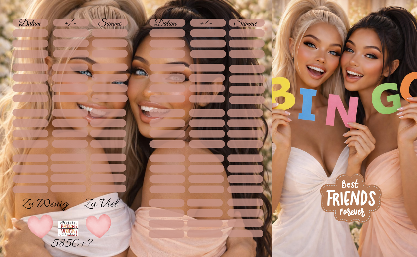 Big Bingo Best Friends Forever  A6 3er Klappkarte