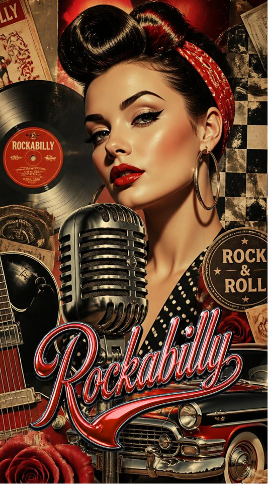 Rockabilly 2x 3er Klappkarten Sparweg
