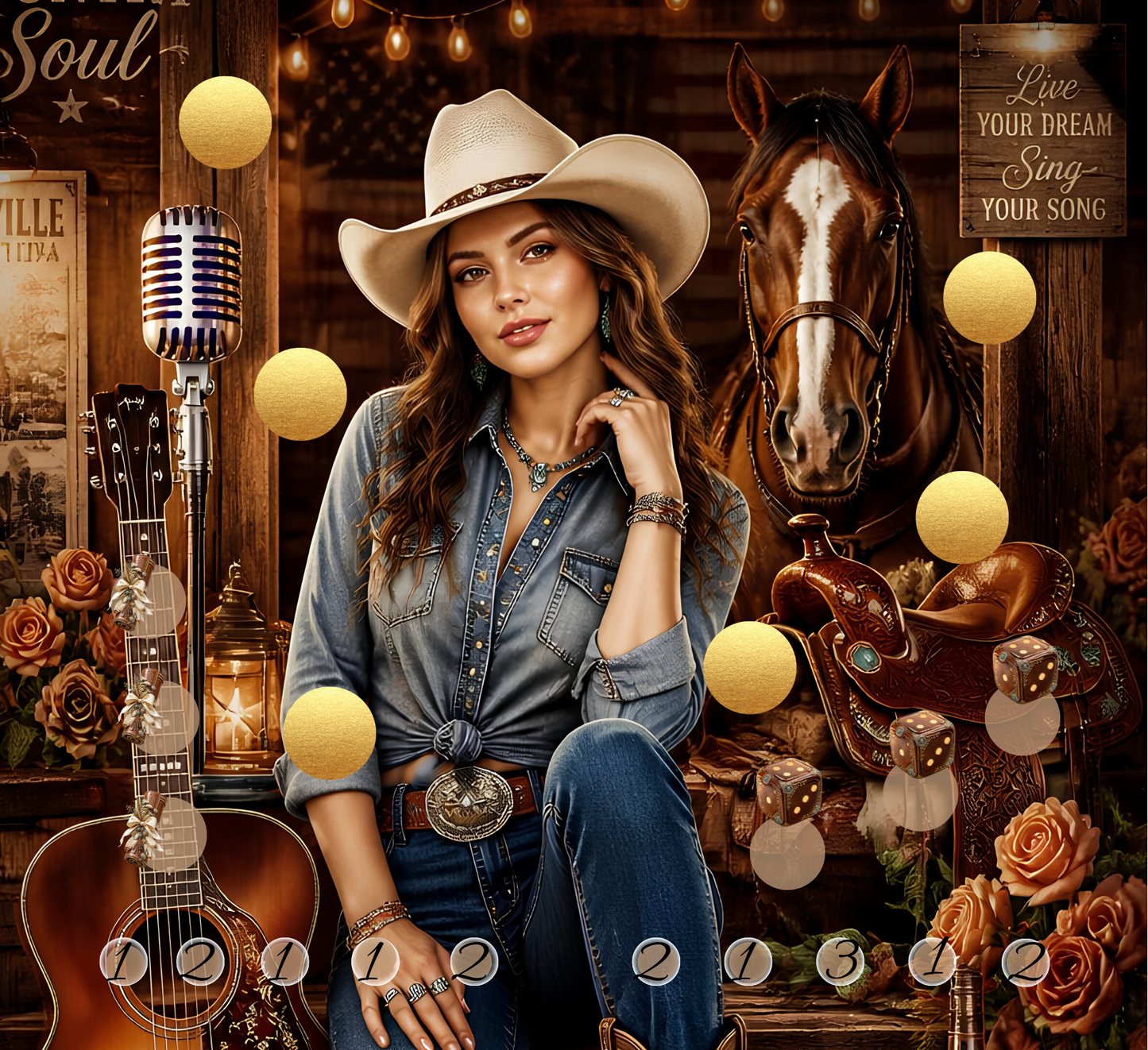 Country  Western Girl  als 2er Klappkarte
