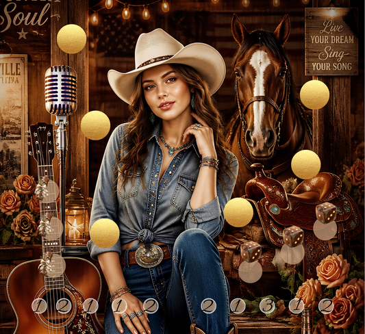 Country  Western Girl  als 2er Klappkarte