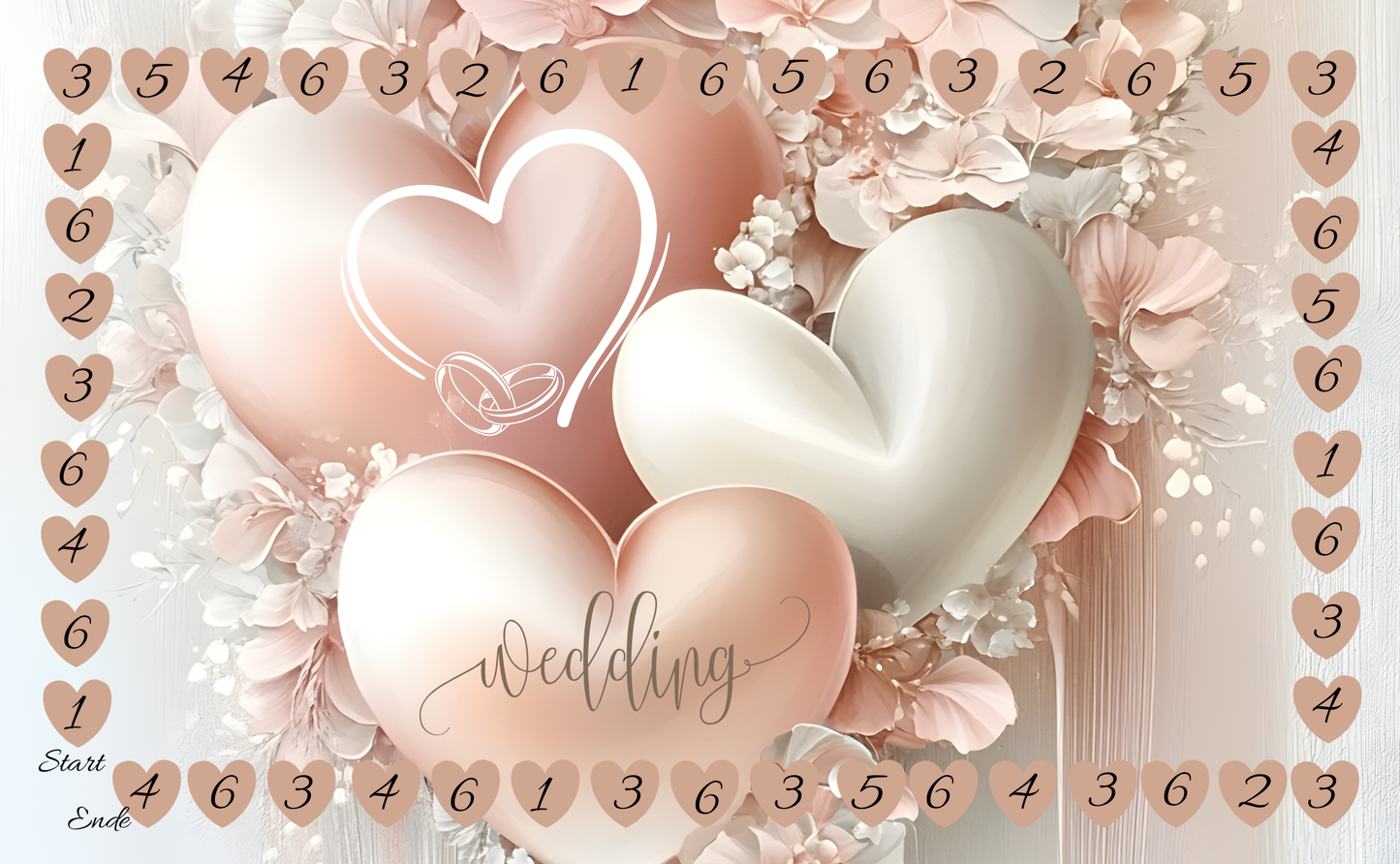 A6 Wedding Sparweg Doppel Klappkarten