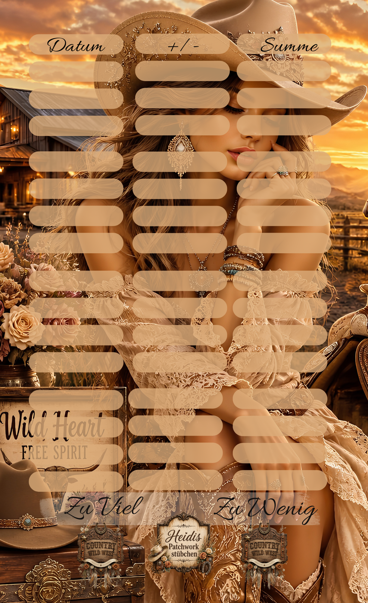 Country Jahreschallenge A6            Eigene Cliparts