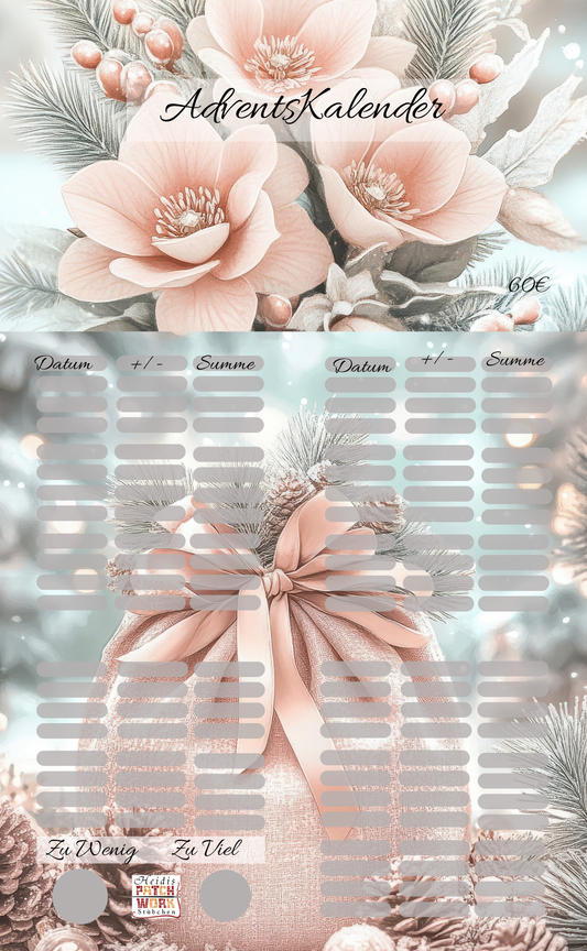 White Christmas Adventskalender 3er Klappkarte A6