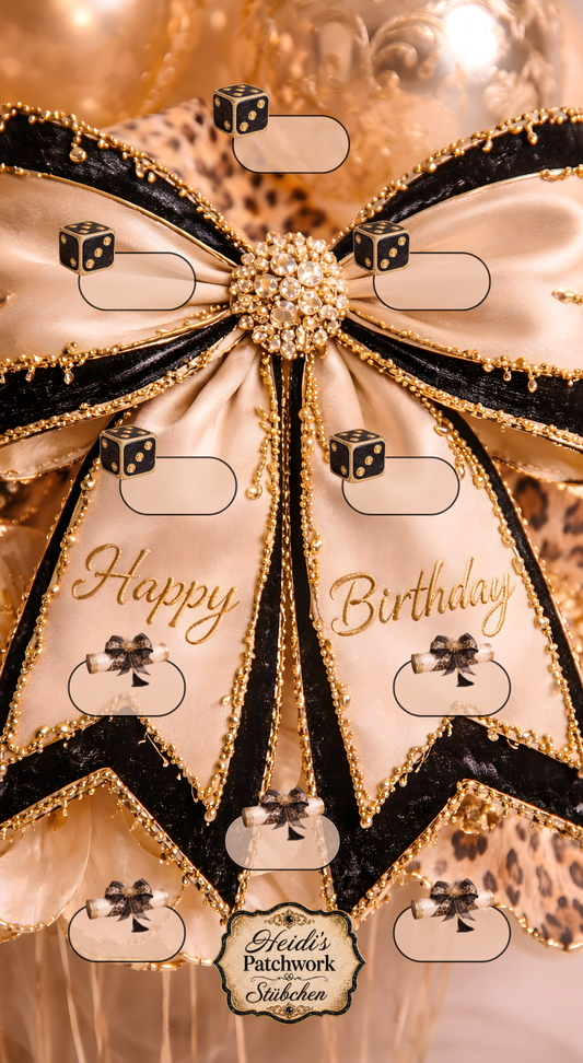 Heidis Patchwork Stübchen Leo Geburtstag A6 Einzelchallenge Schleife