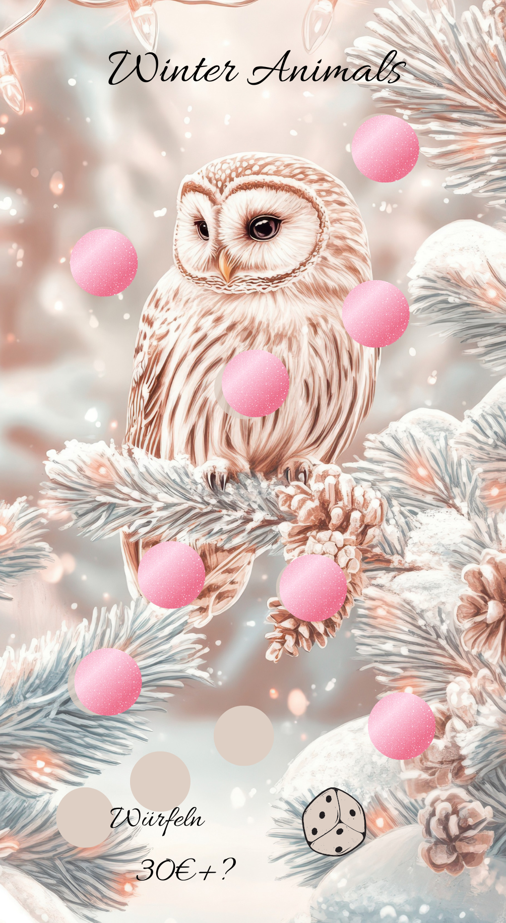 Winter Animals Eule Einzelchallenge A6