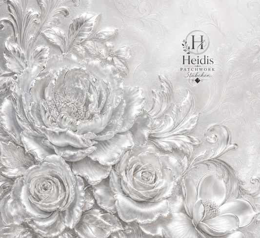 Silver Flowers Einleger als 2er Klappkarte