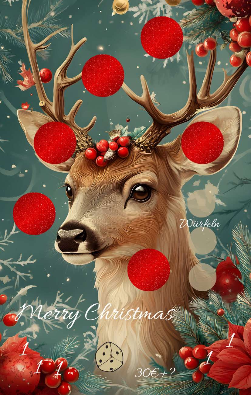 Merry Christmas Hirsch Einzelchallenge A7