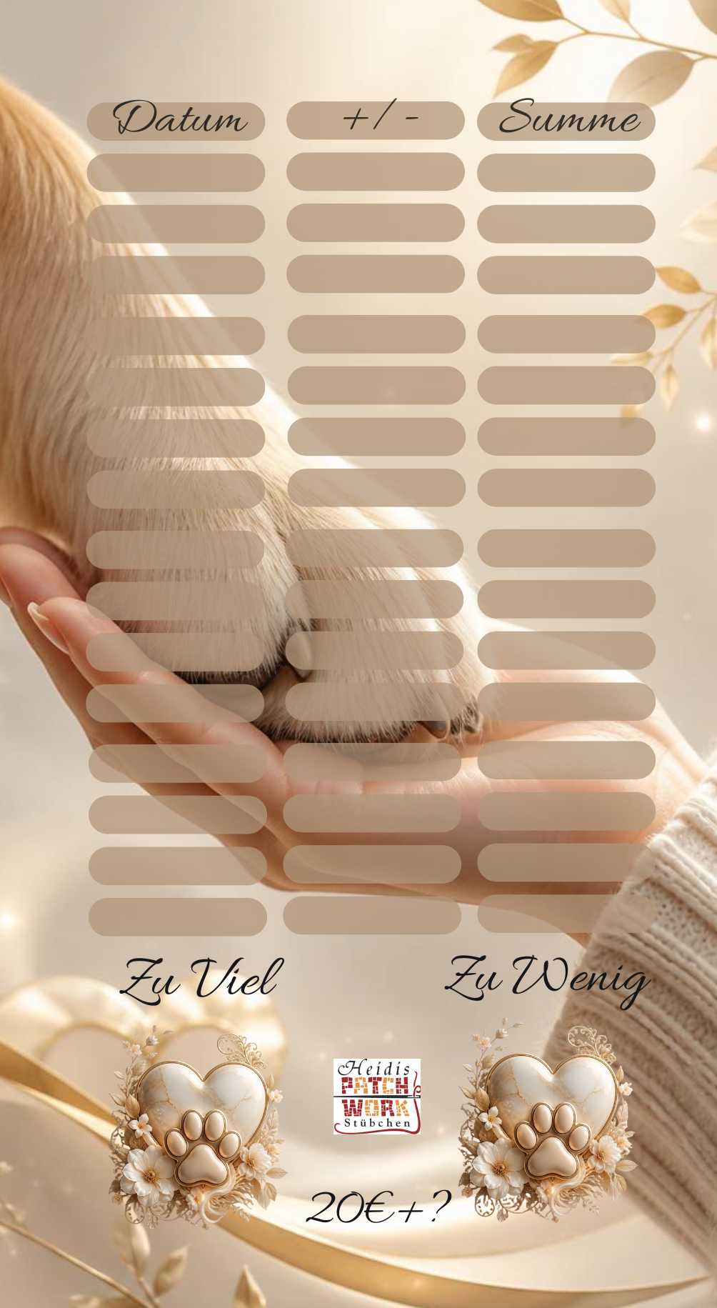 Herzensmomente Einzelchallenge Hand & Pfote in A6