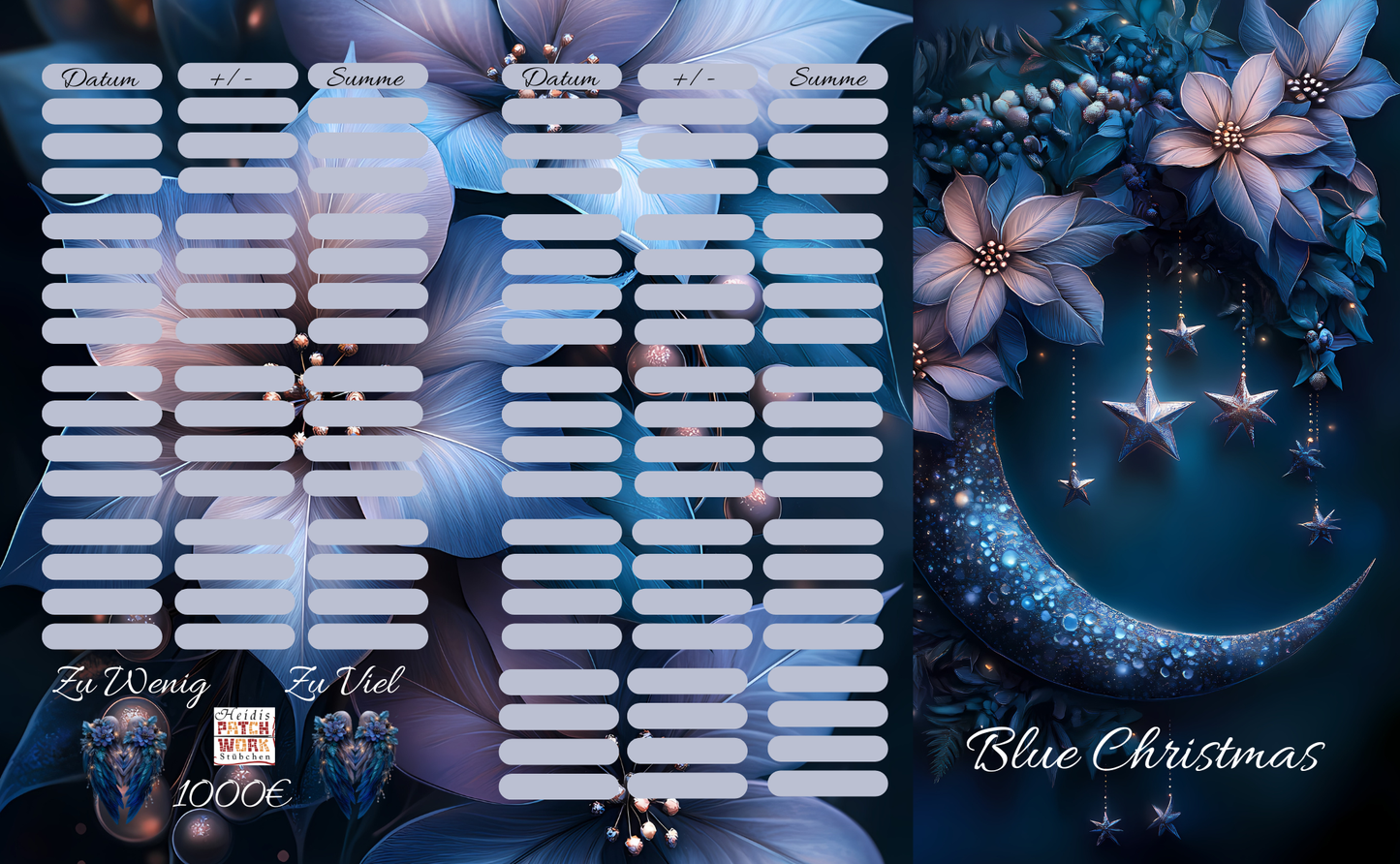 Blue Christmas 3er Klappkarte Sparplan