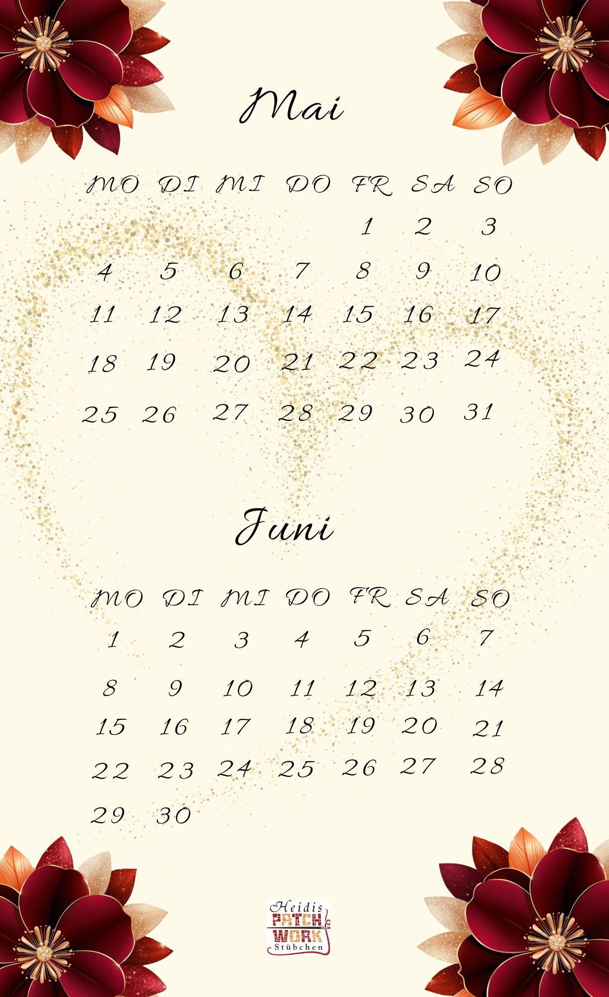 Kalendersparer Heidis Patchwork Stübchen Einheftchallenge A6