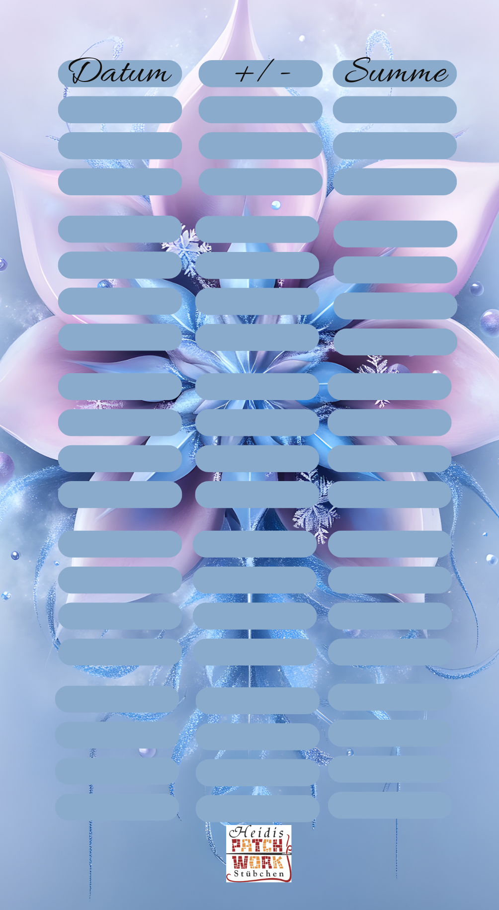 Trackerblock  Winter Dream Blume A6