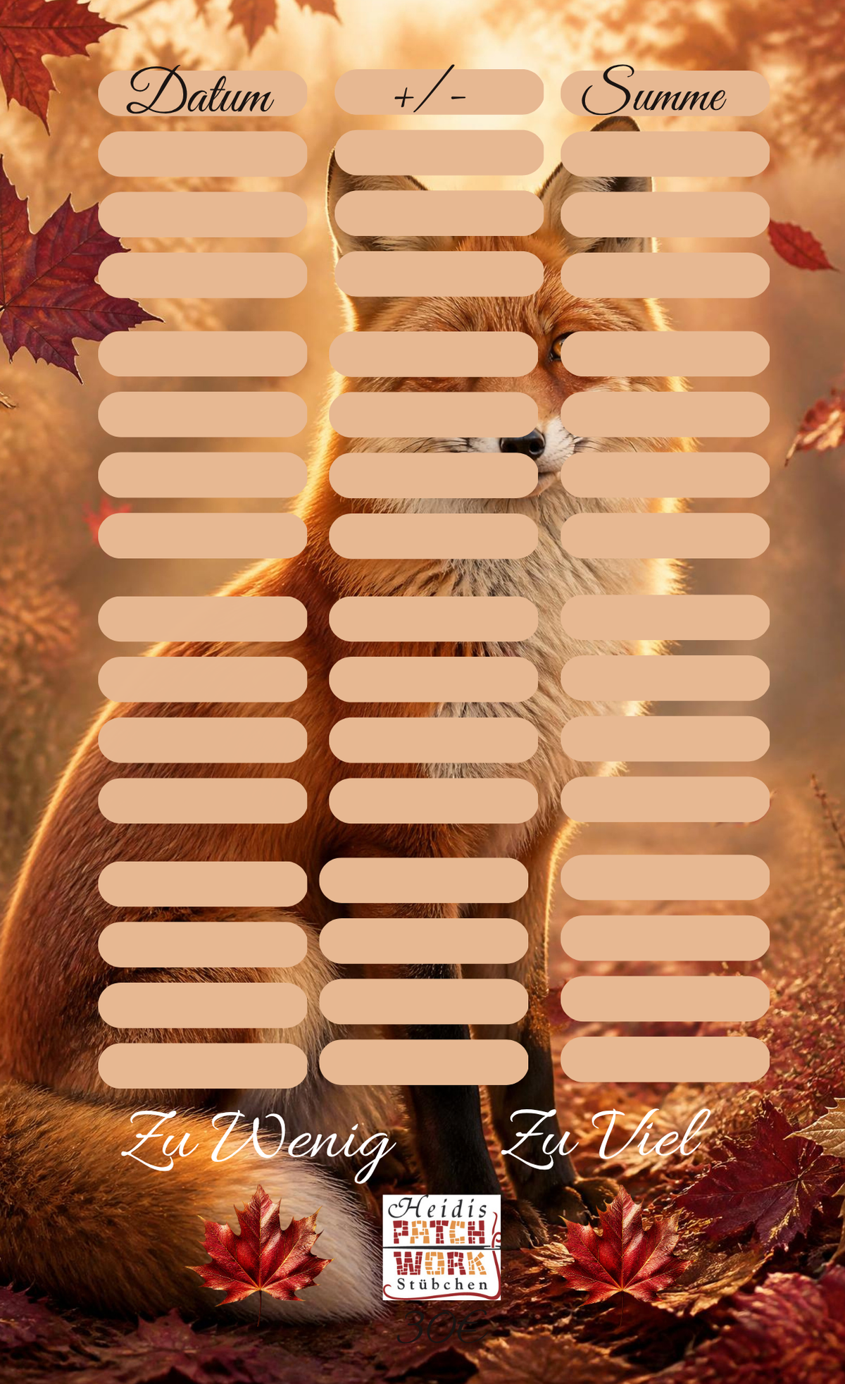 Colden Autumn Einheftchallenge Fuchs
