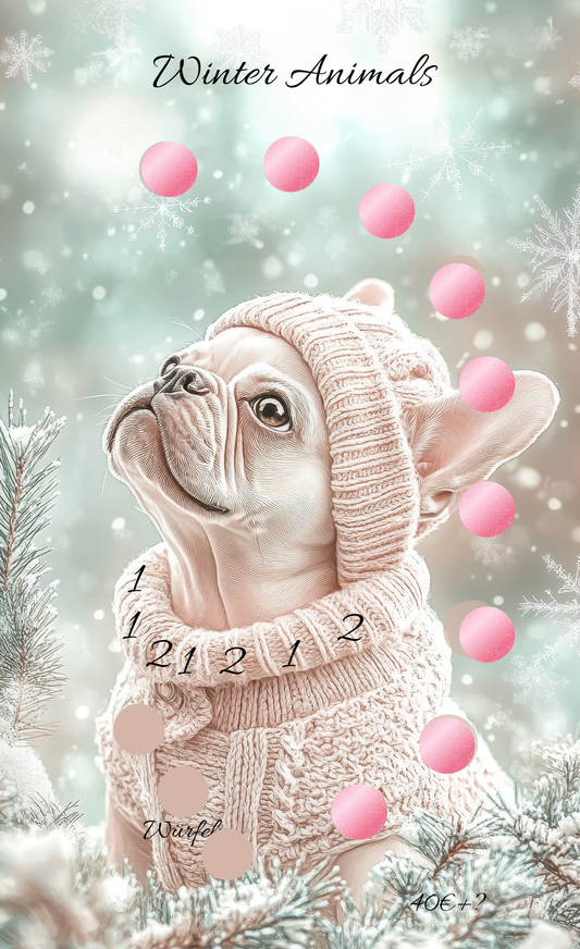 Winter Animals Hund  Einheftchallenge A6