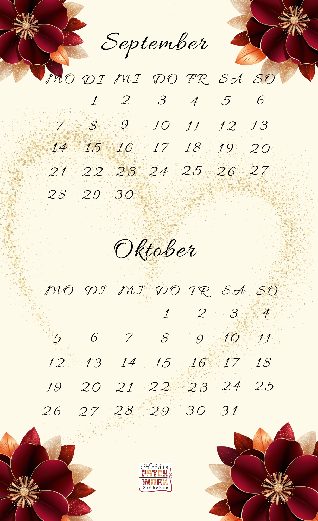 Kalendersparer Heidis Patchwork Stübchen Einheftchallenge A6