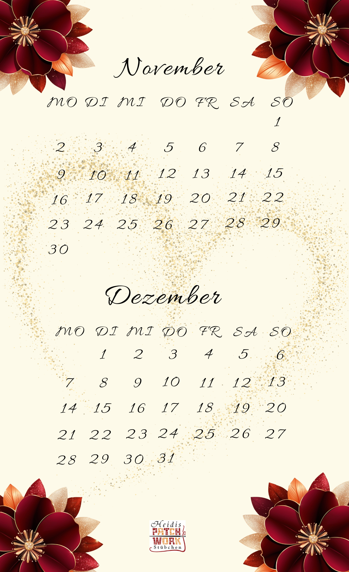 Kalendersparer Heidis Patchwork Stübchen Einheftchallenge A6