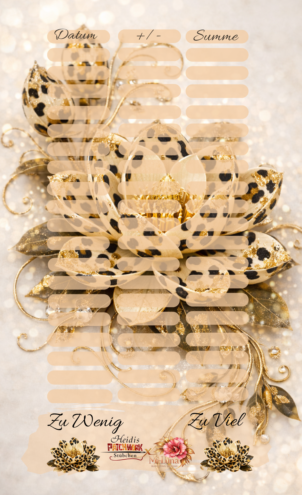 Wild Life Budgeting Blume  A6 Einheftchallenges