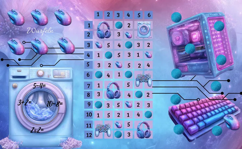 Das Technik Bingo  A6 3er Klappkarte
