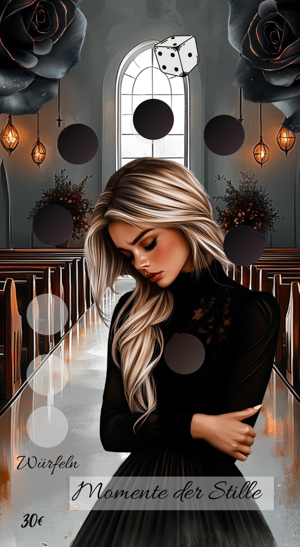 Momente der Stille Frau Kirche  A6 Einzelchallenge