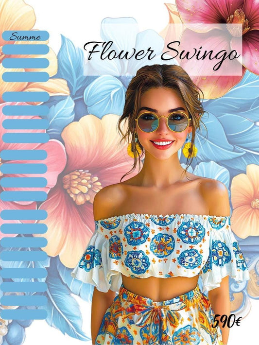 Flower Swingo A6 3er Klappkarte