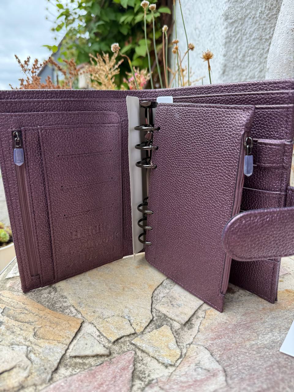 B Ware Binder Kunstleder Binder in Wildleder Optik & Glitzer Deluxe Binder A6 Schwarz Glänzende Hardware