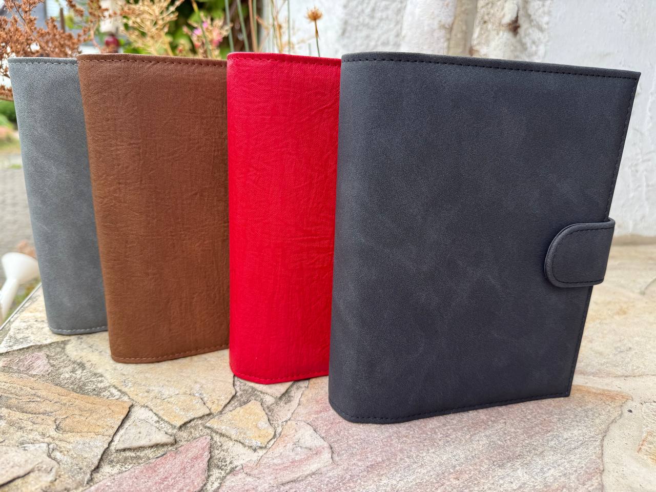 B Ware Binder Kunstleder Binder in Wildleder Optik & Glitzer Deluxe Binder A6 Schwarz Glänzende Hardware
