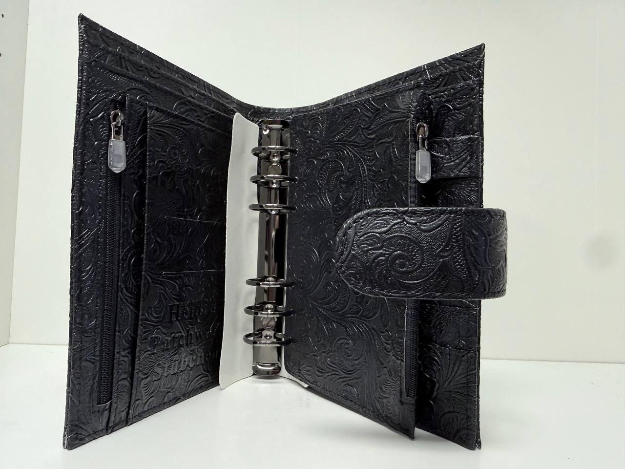 B Ware Special Blumen Deluxe Binder A6 Schwarz Glänzende Hardware (Kopie)