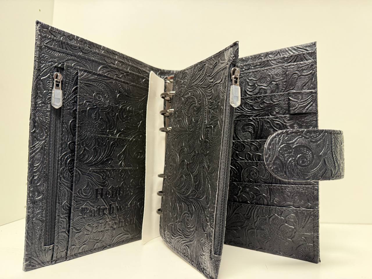 B Ware Special Blumen Deluxe Binder A6 Schwarz Glänzende Hardware (Kopie)