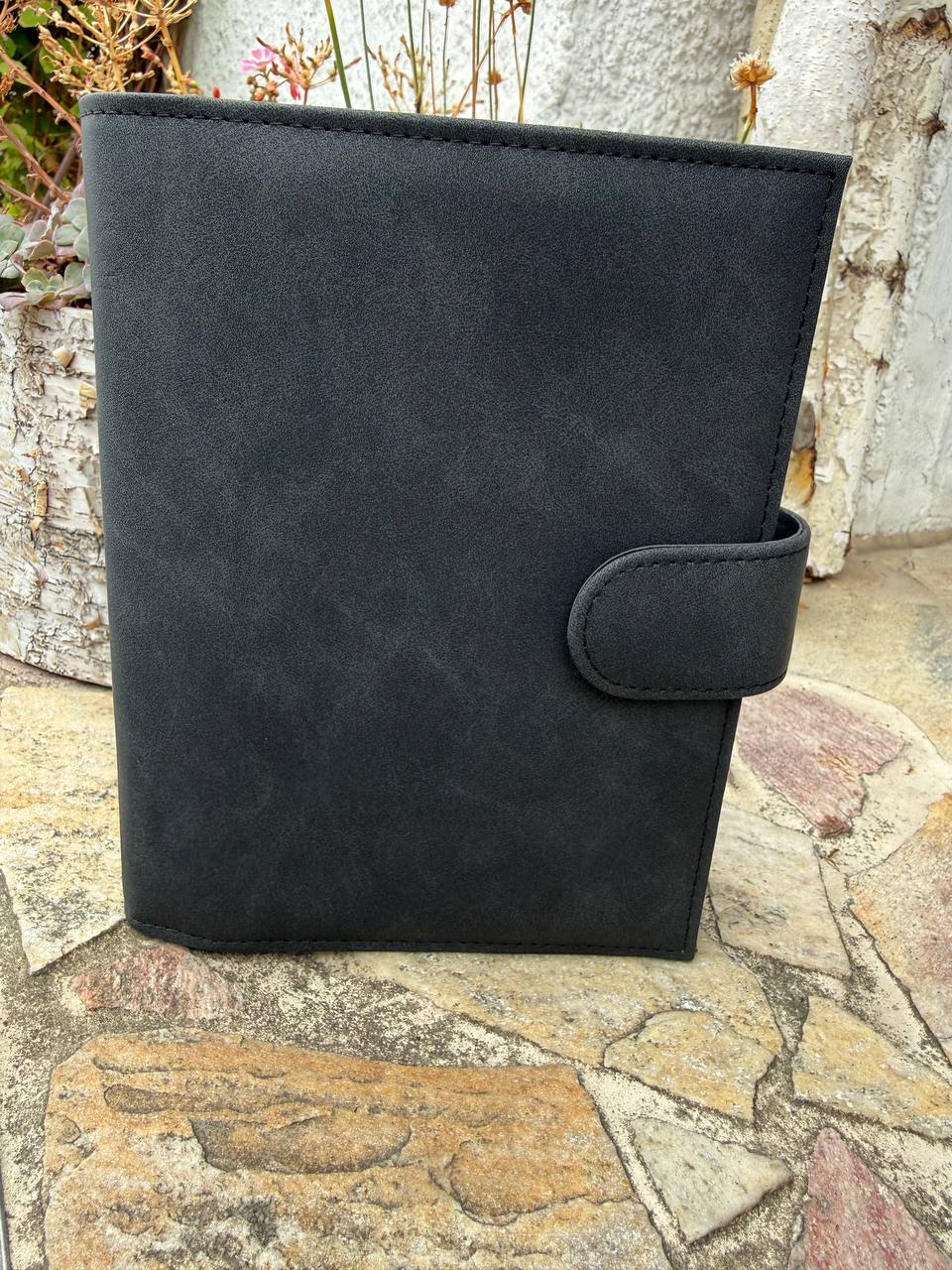 B Ware Binder Kunstleder Binder in Wildleder Optik & Glitzer Deluxe Binder A6 Schwarz Glänzende Hardware