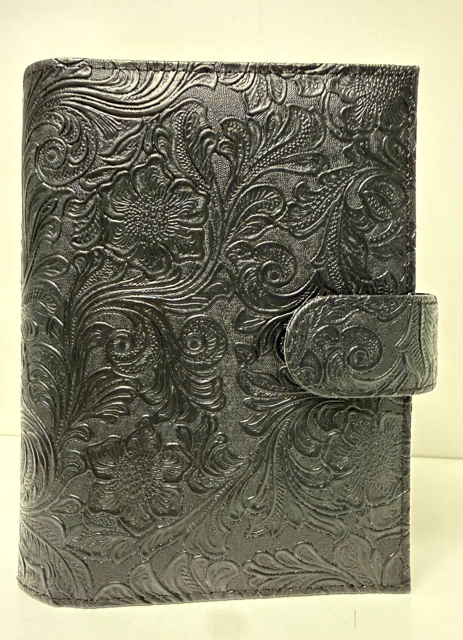 B Ware Special Blumen Deluxe Binder A6 Schwarz Glänzende Hardware (Kopie)