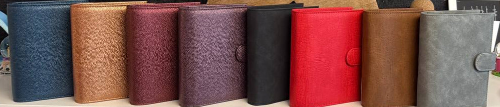 B Ware Binder Kunstleder Binder in Wildleder Optik & Glitzer Deluxe Binder A6 Schwarz Glänzende Hardware