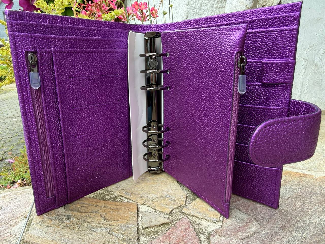 B Ware Glitzer Deluxe Binder A6 Schwarz glänzende Hardware Leo Binder Und Snake